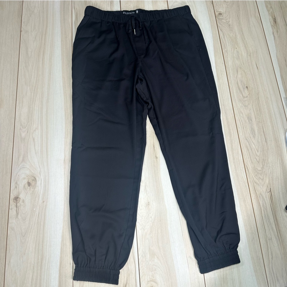 Wildfang Pant Womens Large Empower Drawstring Black Jogger￼ Elastic Waist XLarge